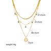 Fashion Layered Choker Necklace With Tree of Life Turquoise Pendant Titanium Steel