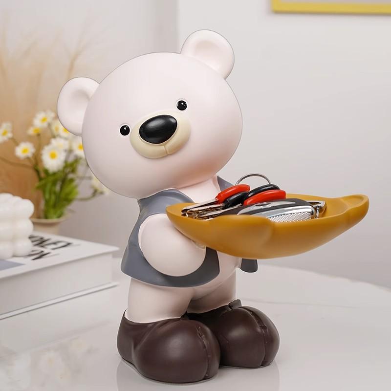 Home Decor Sculptures & Figurines Decorations Pacifier Bear Desk Storage Ornaments Living Room Resin Animal Statue