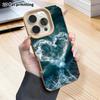 Phone Case: 2D Flat Lambskin Suitable for iPhone 18 17 16 15 14 13 Pro Protective Case, Heart Waves, Christmas and Halloween Gifts