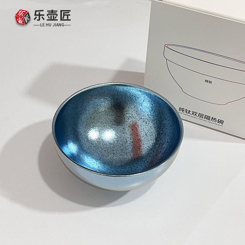 Double Wall Titanium Bowl 450ml Heat Resistant Lightweight Camping Dining Home Outdoor Use