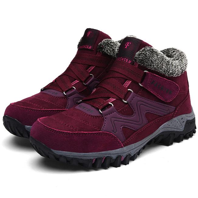 

Зимние прогулочные туфли с бархатным утеплителем, женская обувь, утепленная спортивная обувь для пожилых людей, хлопковая обувь для мужчин и женщин 38 вино красного