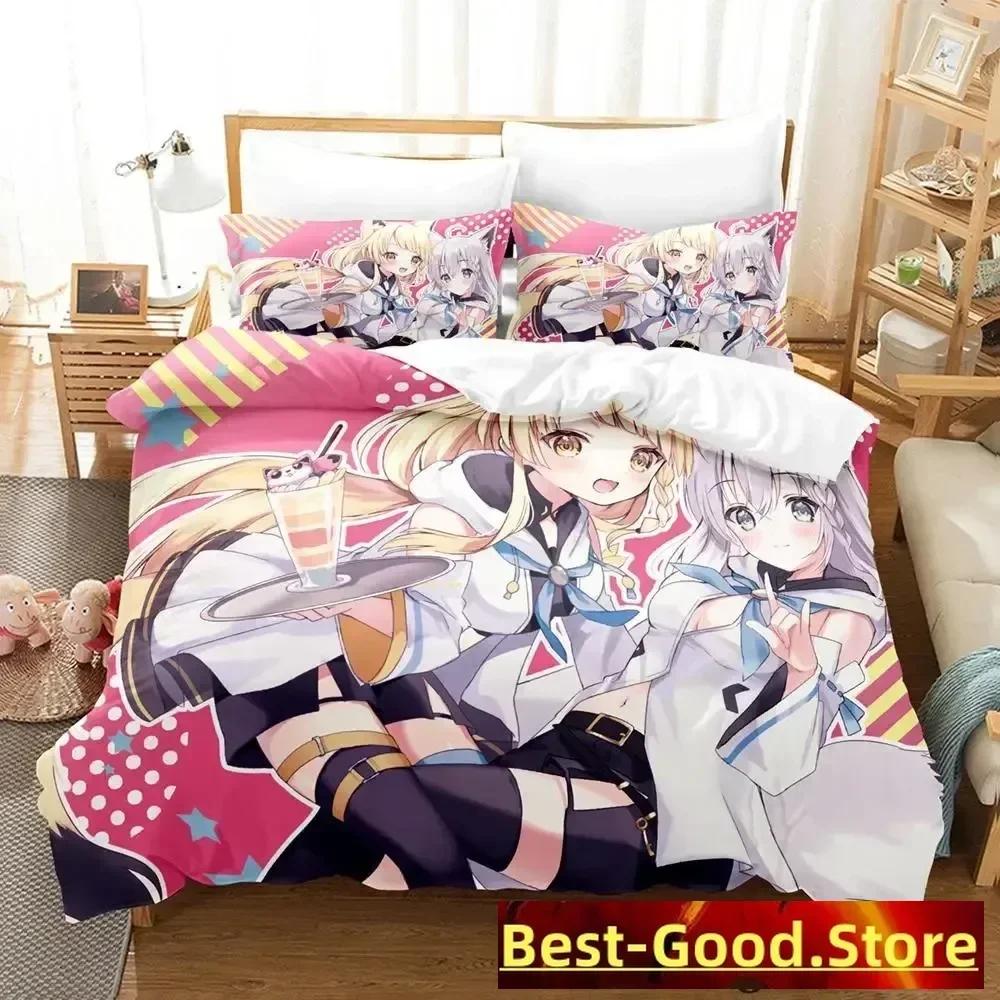New Nekopara Ova Bedding Set Duvet Cover Sheet Printed Bed Set Pillowcase Bed Full Queen King Size Comforter Bedroom