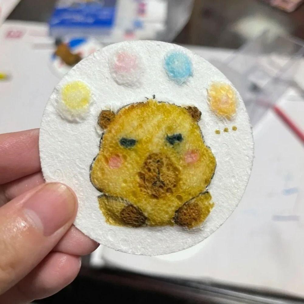 Educational Toy Puffy Texture Paper Foam Facial Cleansing Sponge  for Children