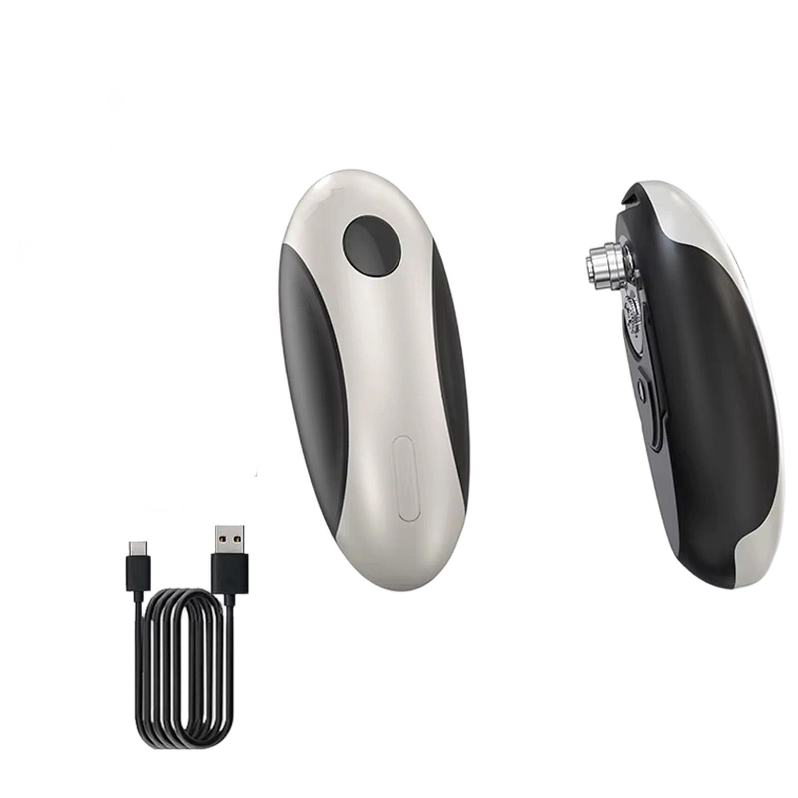 Electric Can Opener Rechargeable Automatic Kitchen Tool Battery Operated Smooth Edge Cutting Stainless Steel Blade белый