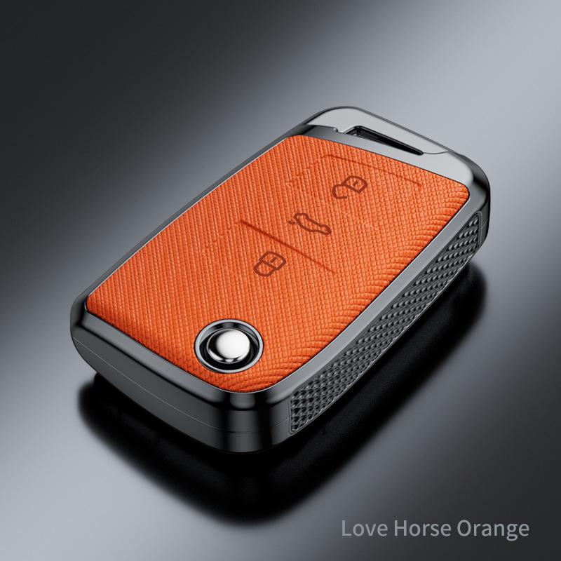 

3 Buttons New Car Key Cover Case Keychain hell Fob For VW Polo Skoda Octavia A7 Kodiaq Seat Ateca Leon Golf 7 MK7 VII Tiguan помаранчевий