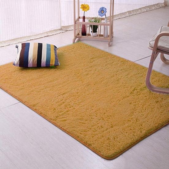 Carpet Plush Slip Resistant Polyester Solid Color Door Floor Mat for Sitting Room