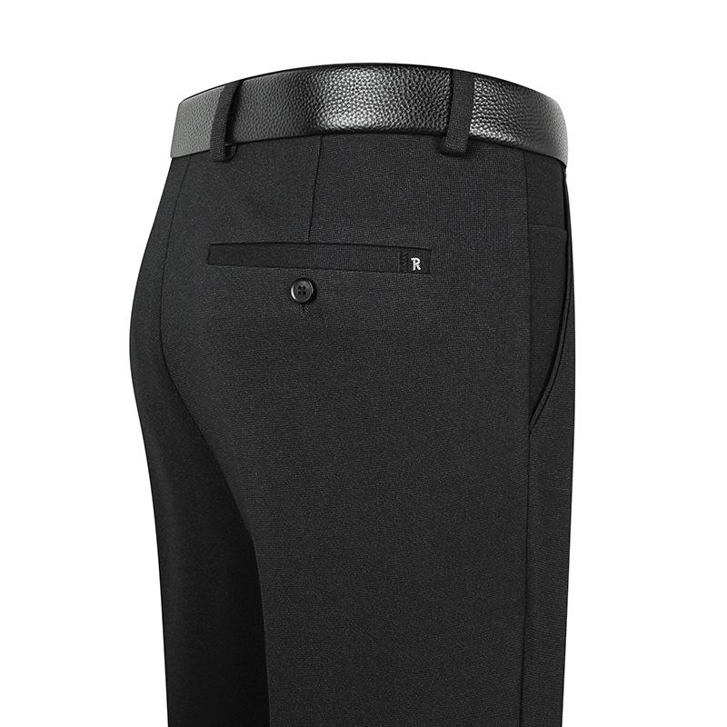 Premium Winter Fleece-Lined High Waist Straight-Leg Pants for Middle-Aged & Elderly Men - Warm, Loose, Casual Wear