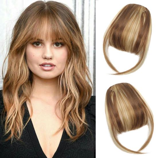 Frauen Clip-in Pony Natürliche Wispy Stirn Haar Extensions Faux Französisch Pony Mädchen