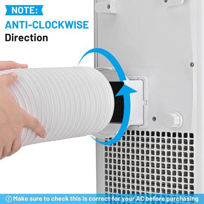 Exhaust Hose for Mobile Air Conditioner 150 Mm Diameter, Extendable 30–150 Cm, Counter-clockwise Thread, White