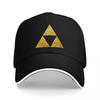 Triforce Symbol Baseball Cap Black Gold Embroidered Design Classic Adjustable Hat for Fans of Legend of Zelda Series