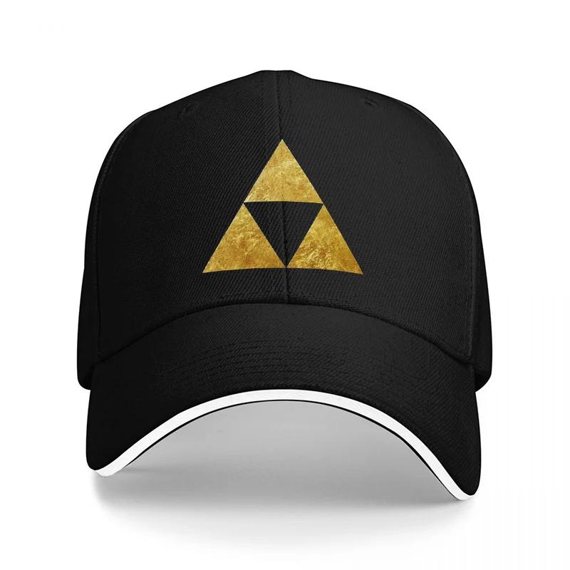 Triforce Symbol Baseball Cap Black Gold Embroidered Design Classic Adjustable Hat for Fans of Legend of Zelda Series