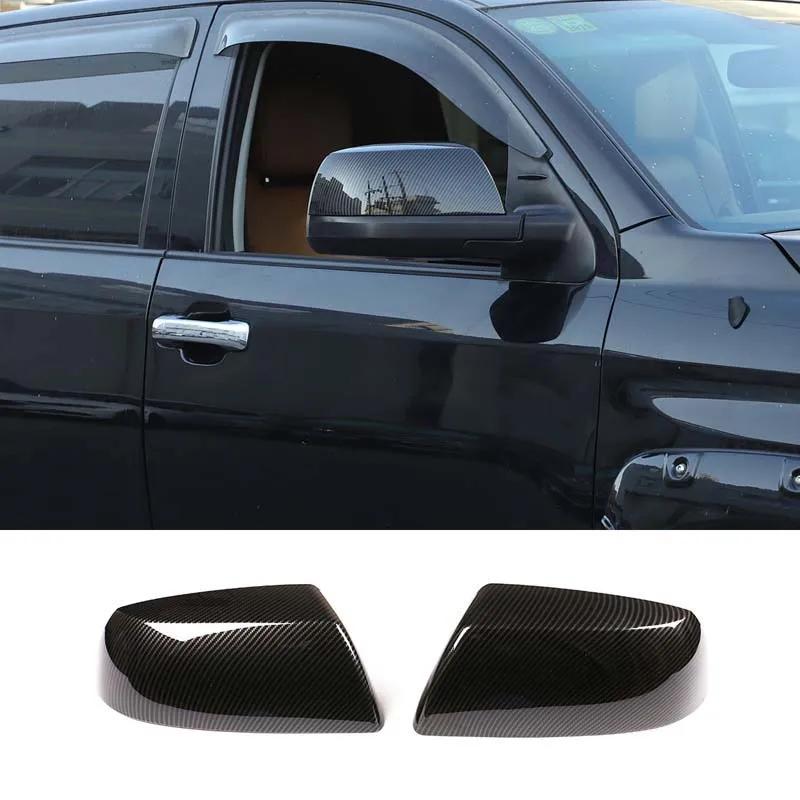 For Toyota Tundra Sequoia 2008-2020 Car Rearview Side Mirror Cover Wing Cap Sticker Exterior Door Rear View Case Trim Carbon