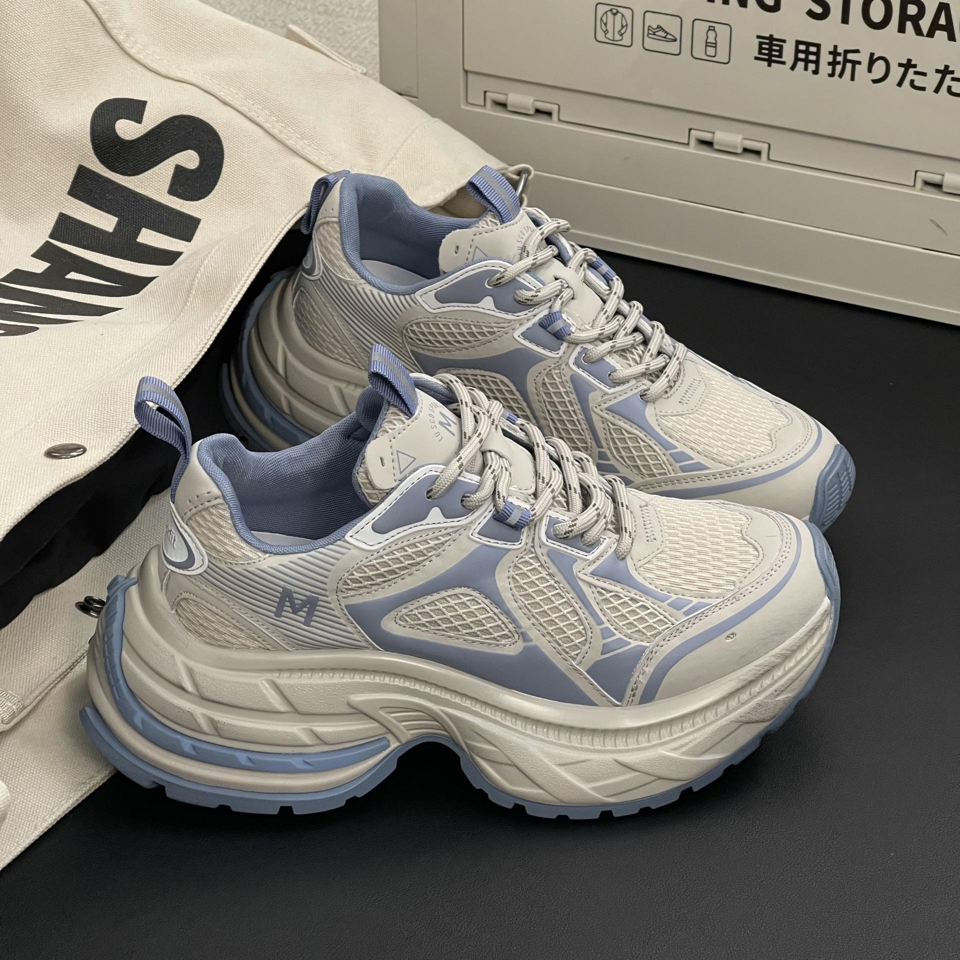 

Европейская станция весна новая толстая подошва присоска пленка повседневные папины кроссовки цветовая гамма шнуровка спортивная женская обувь 39 светло-синий