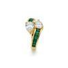 Ring - LUXENTER - Juini - 18 Carat Yellow Gold Plated - Emerald Cubic Zirconia - Width 16.5 Mm