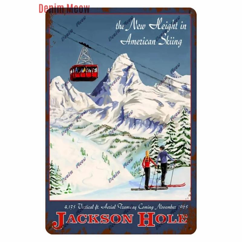Vintage Ski Patrol Metal Poster, Retro Apres Skiing Tin Sign, Outdoor Winter Sports, Ski Team Printing Decoration, Plates, WY262