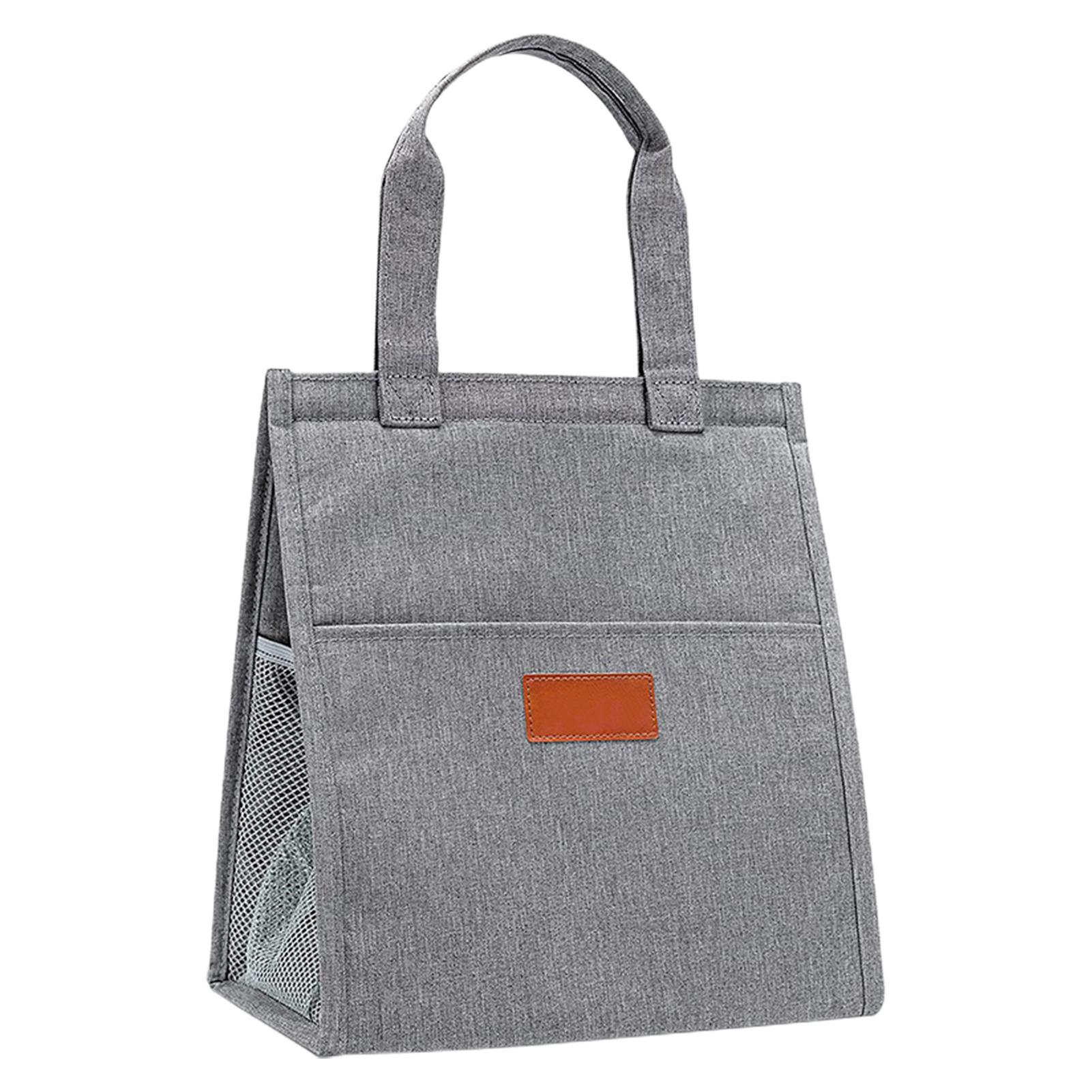 Large Lunch Pack Portable Grocery Tote Bag With Inner Tableware Pocket For Men Women серый 3900₽