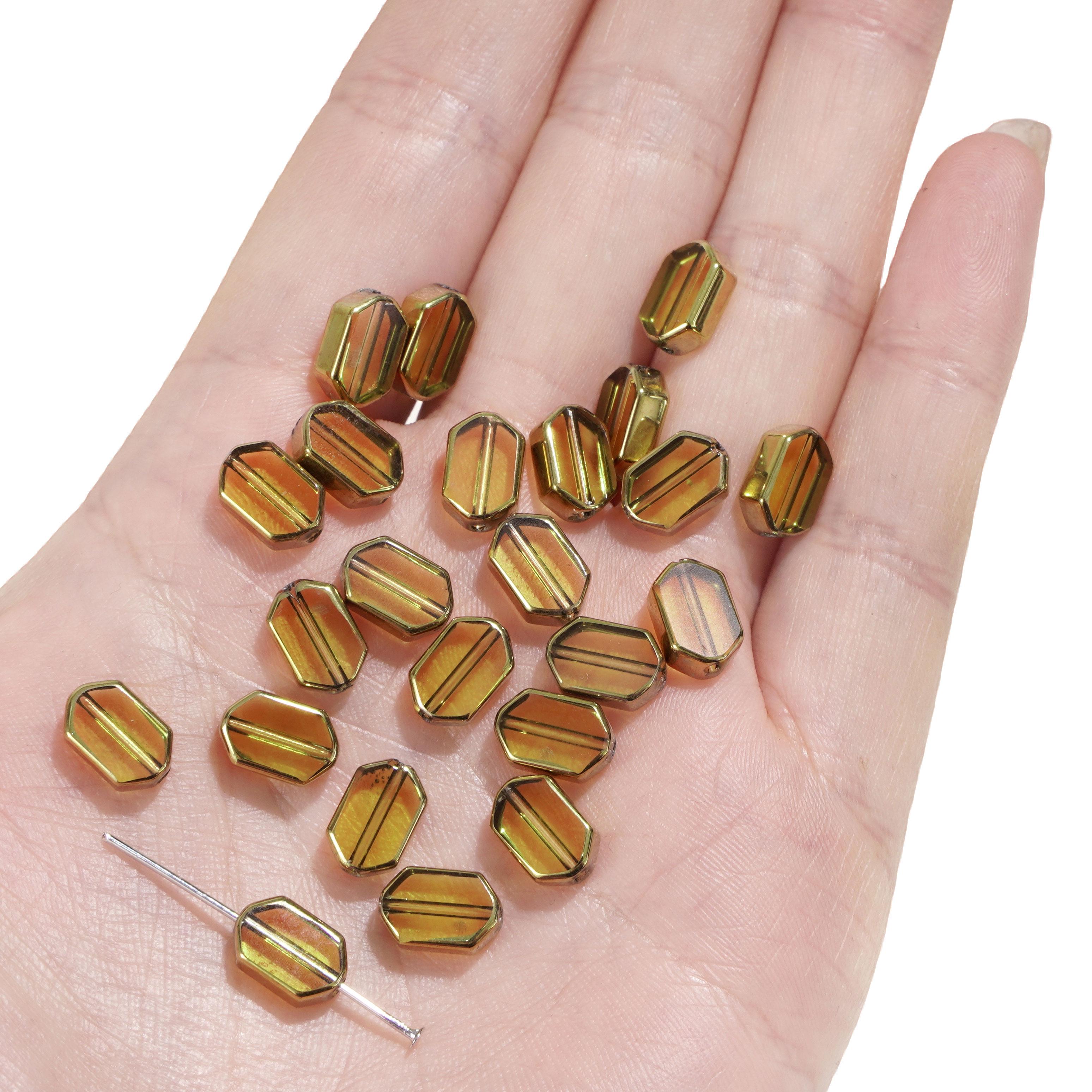 

5-10 шт. Скляні золоті намистини Прямокутної форми Кришталеві намистини для DIY браслета, намиста, виготовлення ювелірних виробів, прикраси 6x9mm 5pcs жовтий