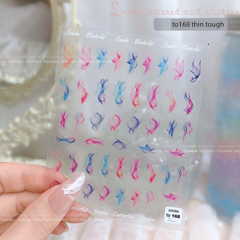 

Silk Black and White Fairy Thin Tough Adhesive Manicure Sticker to-168 Color smoke (thin tough)