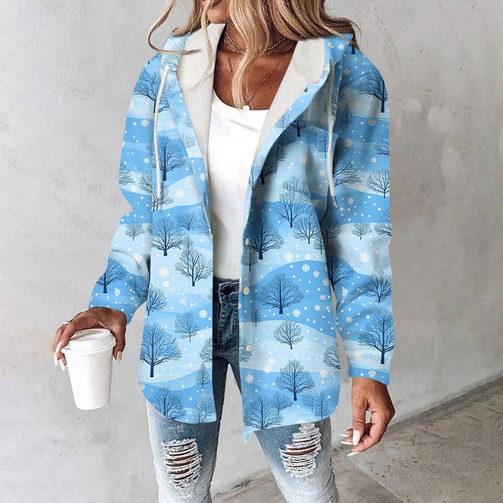 Damenmantel Lässige und modische Verbundjacke mit dicker und warmer Bedruckung