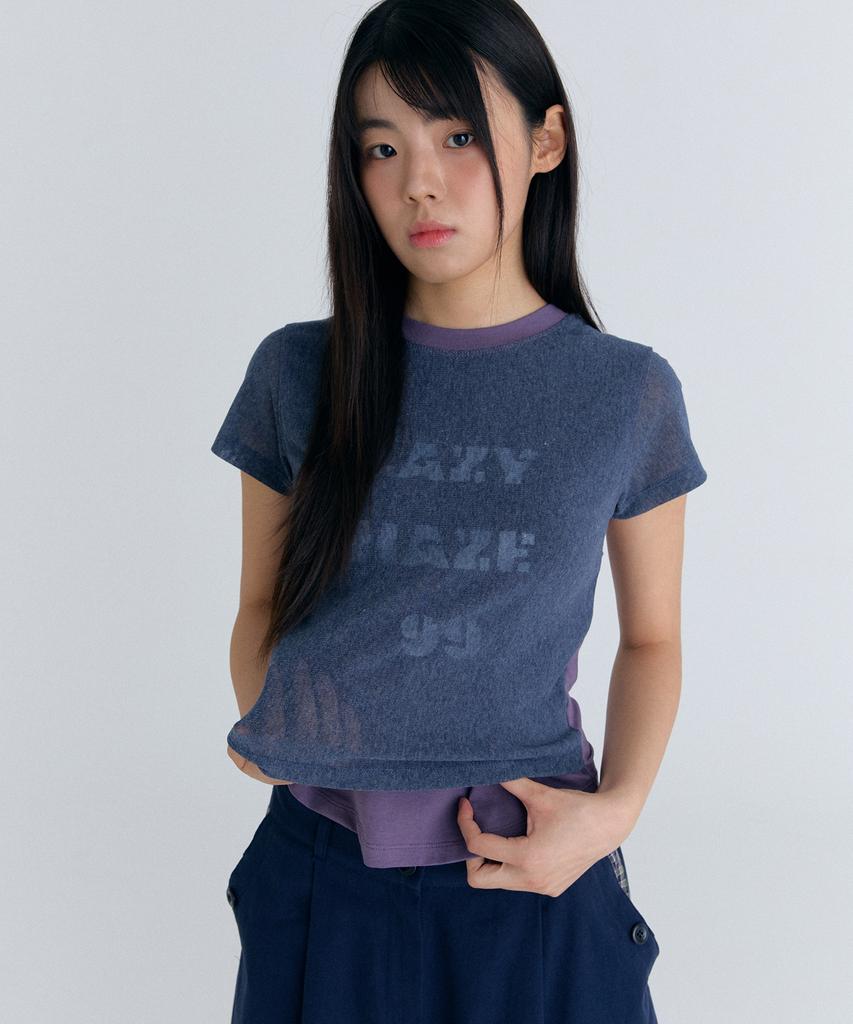 Peulleoti Mesy Overlay T-Shirt In Purple