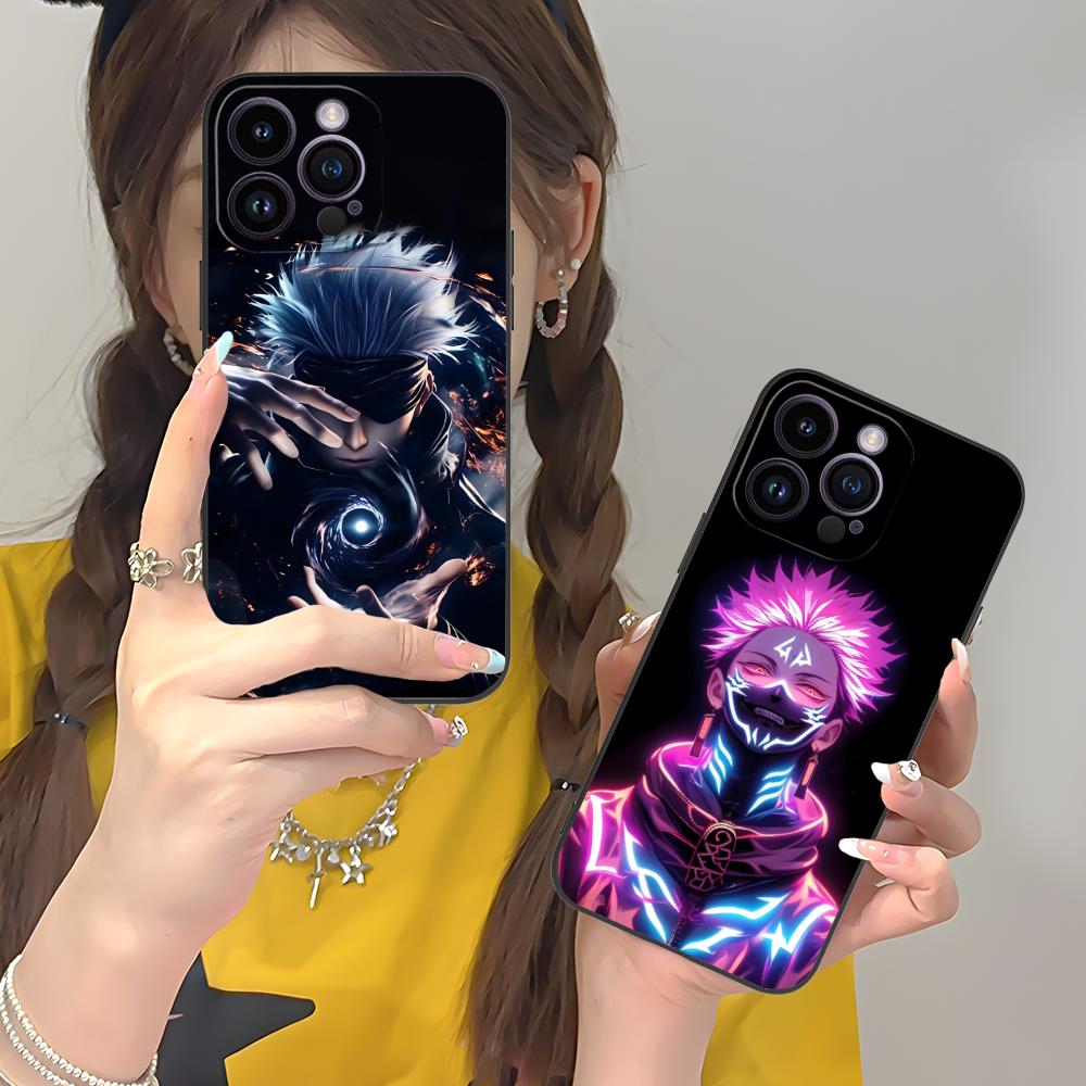 Jujutsu Kaisen Neon JJK Phone Case for iPhone 16 15 14 13 12 11 X XR XS 8 7 Pro Max Plus Mini Colour Printing Cover Cellphones