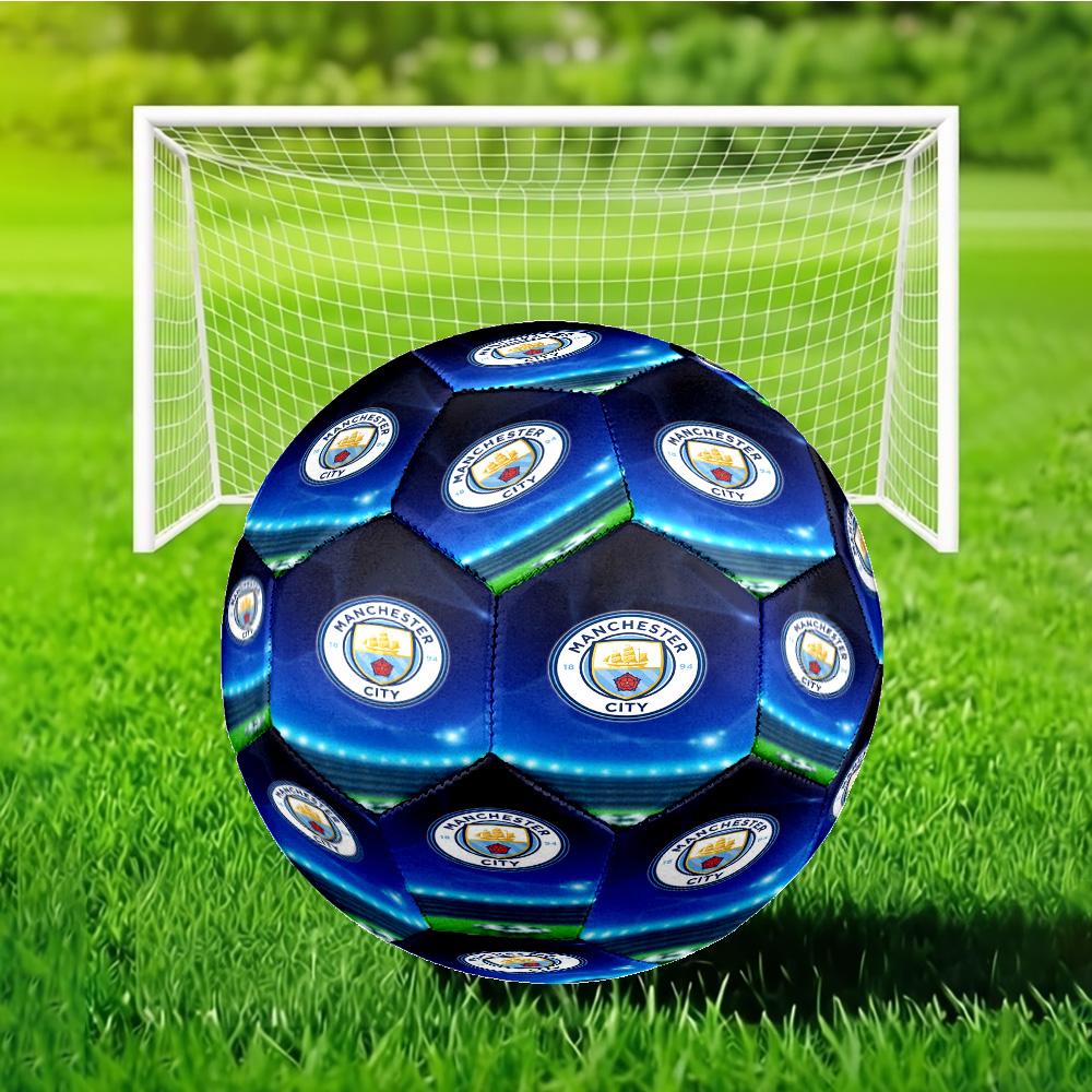 City Football Club Printed Size 5 Soccer Ball - Durable, Machine-stitched, Soft and Comfortable, Suitable for Training and Matches Gift