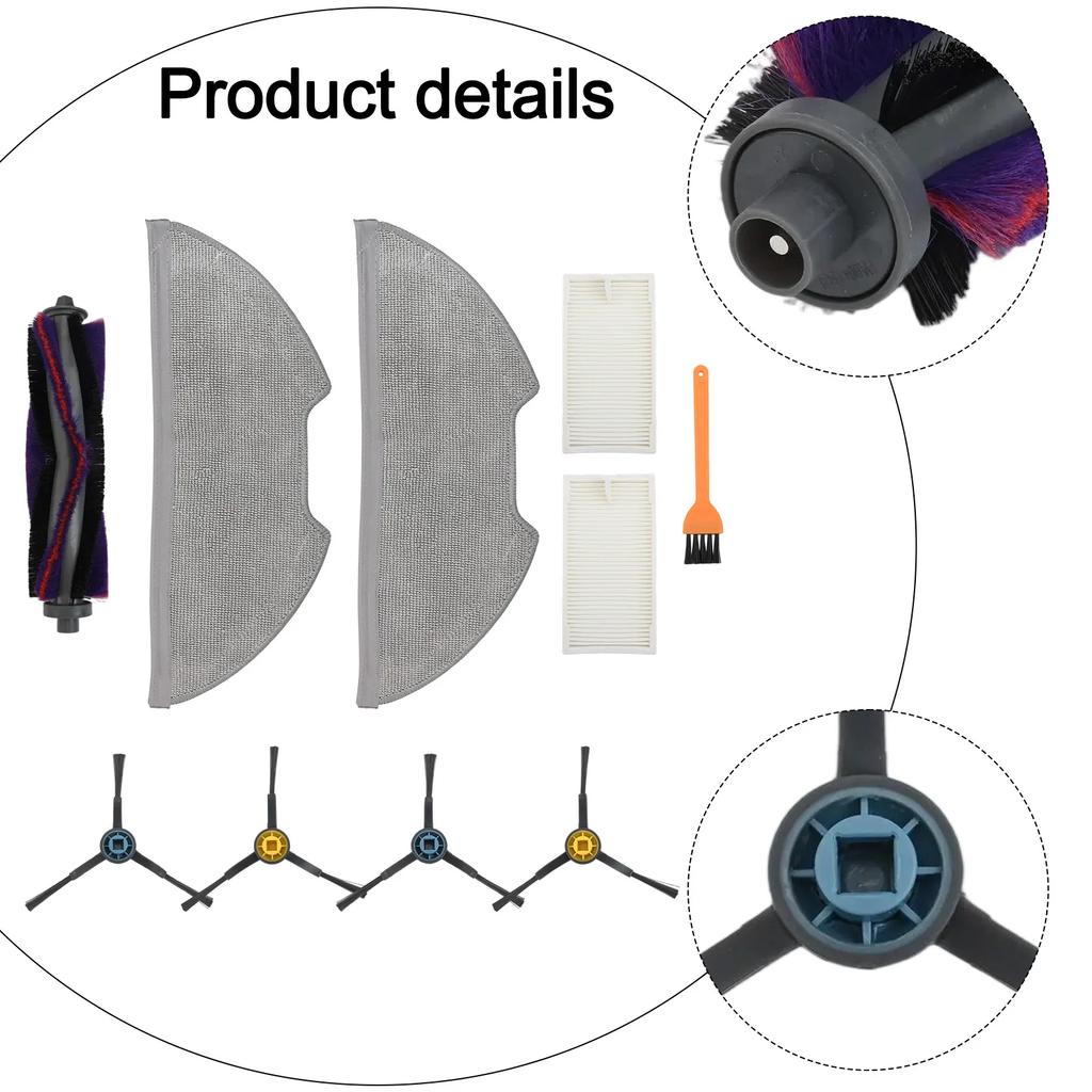 For M9 For Eureka NERE10s E10S For Obode A8 Main Side Brush Filter Mop Cloth Kit Vacuum Cleaner Accessories / Spare To Replace