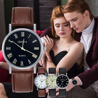 Fashion Luxury Faux Leather Mens Quartz Analog Watch Watches