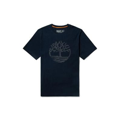 Sommer Freizeit Bedrucktes Lockeres Rundhals Kurzarm T-Shirt Herren Oberteile Tief-Saphirblau A2DKY-433