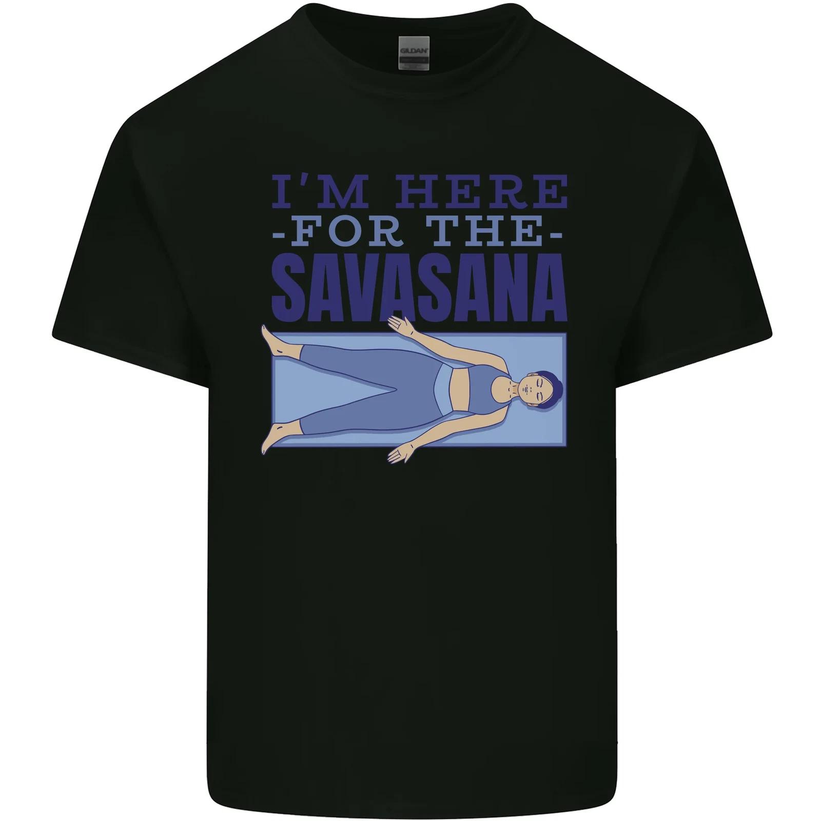 Funny Yoga Im Here For the Savasana Kids T-Shirt Childrens L