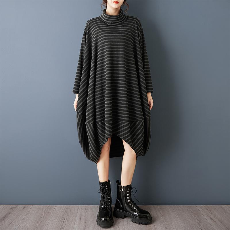 DIMANAF 2026 Spring Plus Size Hoodies Shirt Dress Women Long Sleeve Vintage Lady Loose Tops Pullover Black