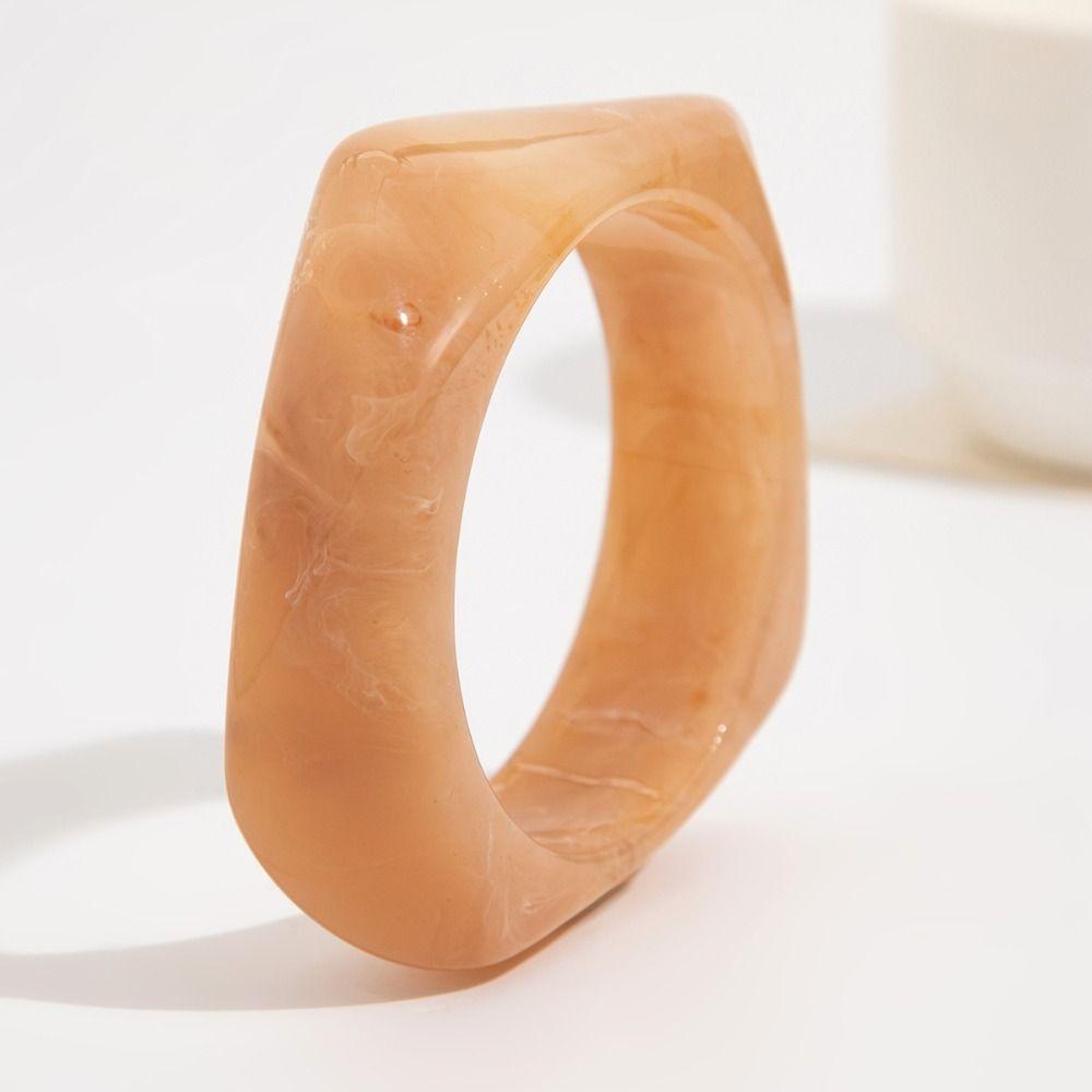 Minority Design Acrylic Bangle Bohemian Retro Hand Ring Simple Wide Chunky Bangles  Gift