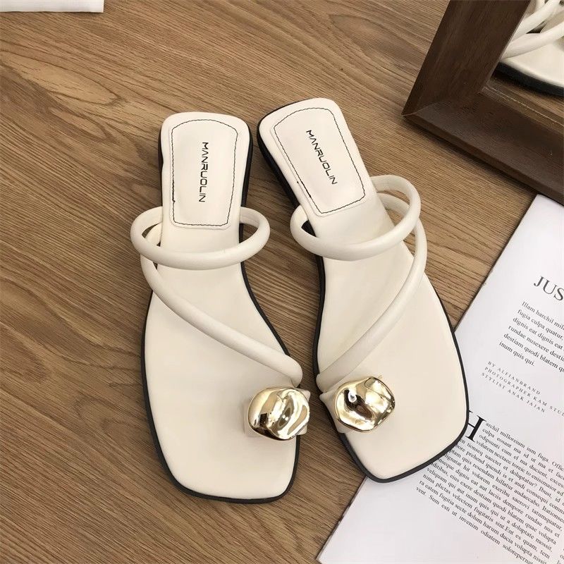 Woman Slippers Crystals Summer Jewels Sandals On Beach Slides Off White Shoes for Women 2024 Flip Flops Low Heel Rhenstone Vip F