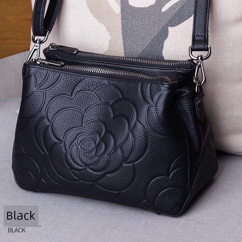 

Women s Bag Fashion Embossed Shoulder Multi-Compartment Handbag Black