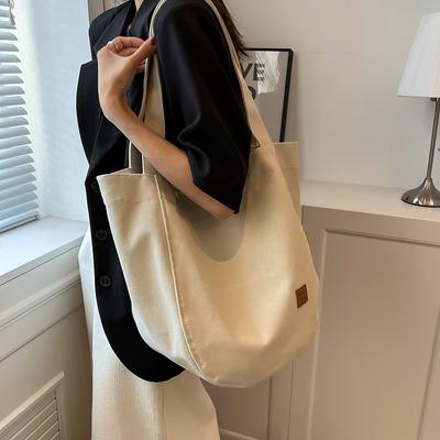 Kadın Tuval Alışveriş Çantası Basit Her Şeye Uygun Kadın Moda Omuz Çantası Yeni Bayan Rahat Büyük Kapasiteli El Çantası