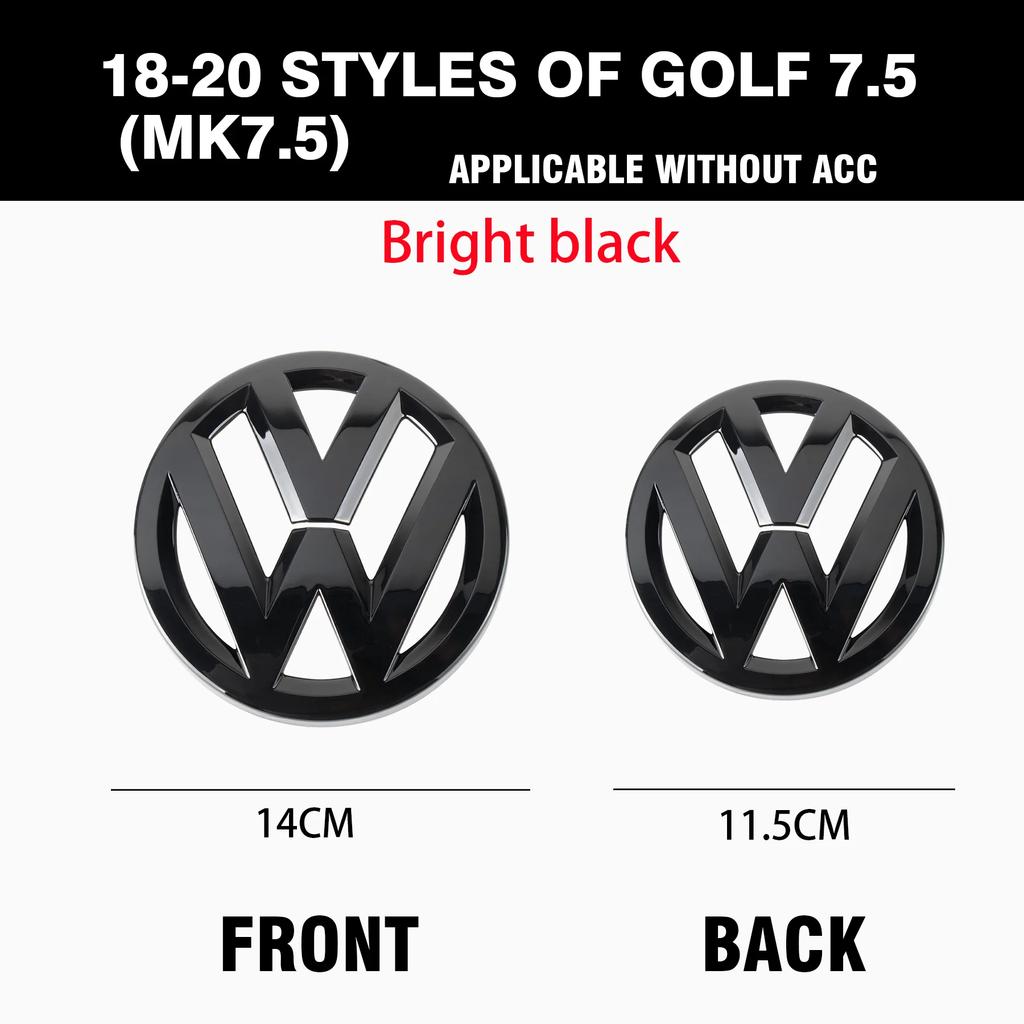 For VW VOLKSWAGEN New Non-destructive Car Front Radiateor Badge Stickers Rear Trunk Lid Badge Decal For Volkswagen Golf 7.5 VW M