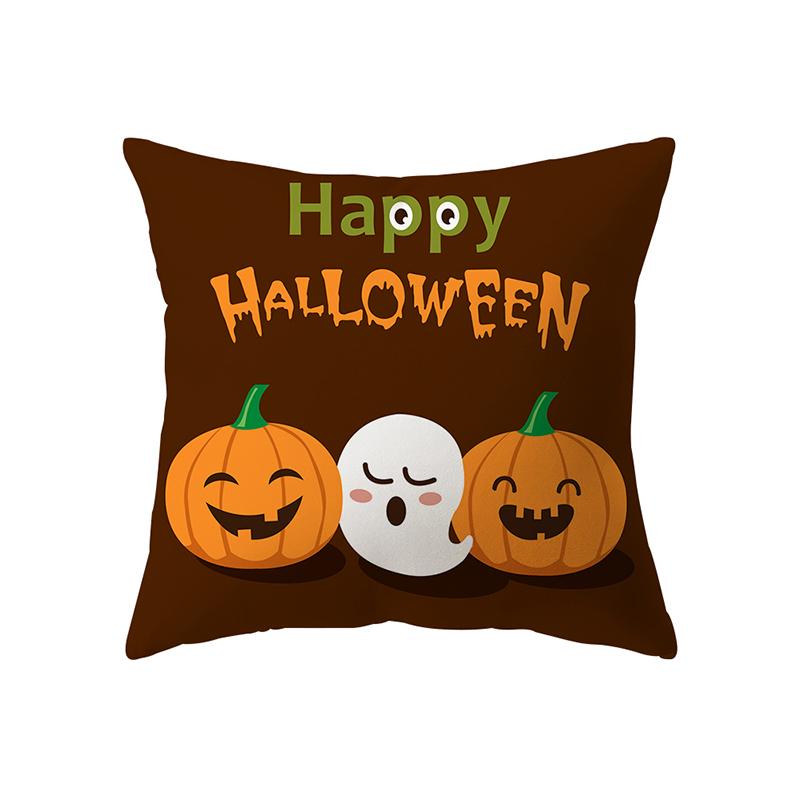 Devil Pumpkin Throw Pillow Cover Halloween Theme Throw Pillow Cover Sofa Chair Bed Cushion Cover Home Decor