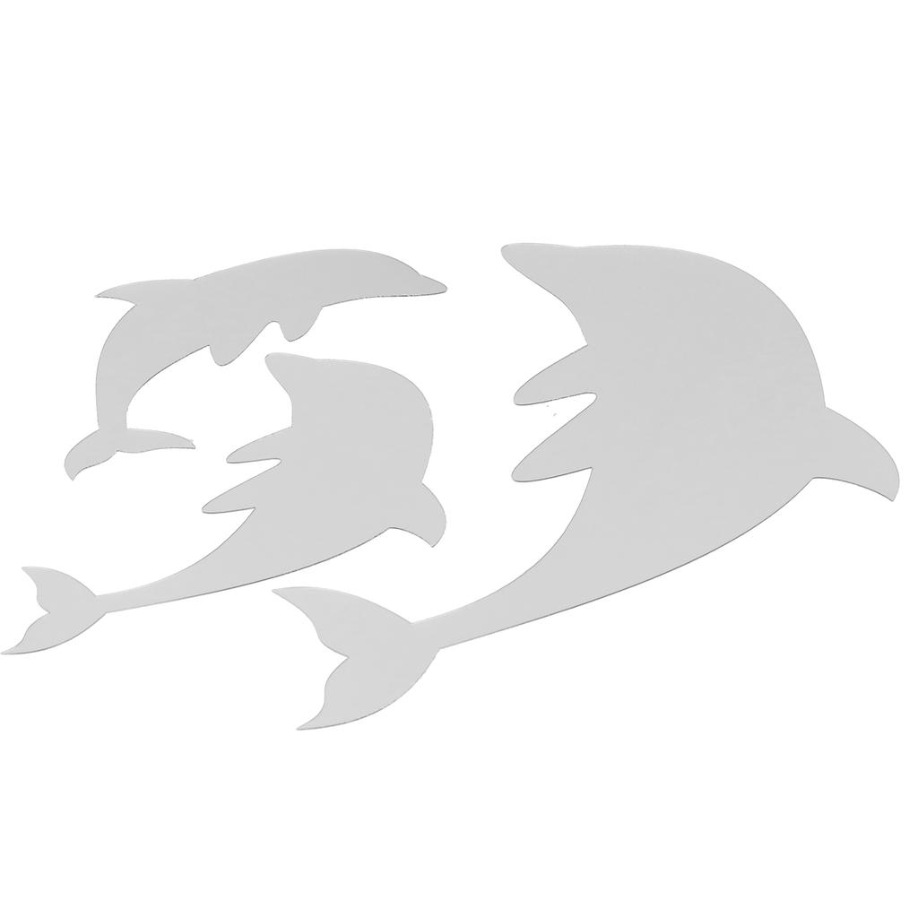 Cute Dolphins Shaped Mirror Wall Sticker Removable Background DIY Kids Room Home DecorationSilver