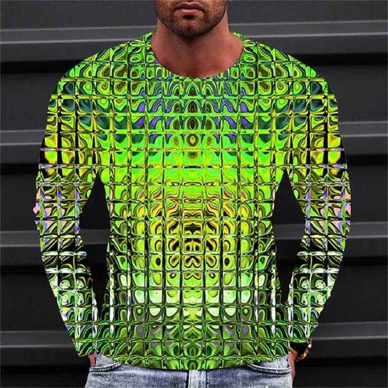 Men's T Shirt Tee Graphic Gradient Crew Neck Clothing Apparel 3D Print Outdoor Daily Long Sleeve Print Fashion Designer Vintage