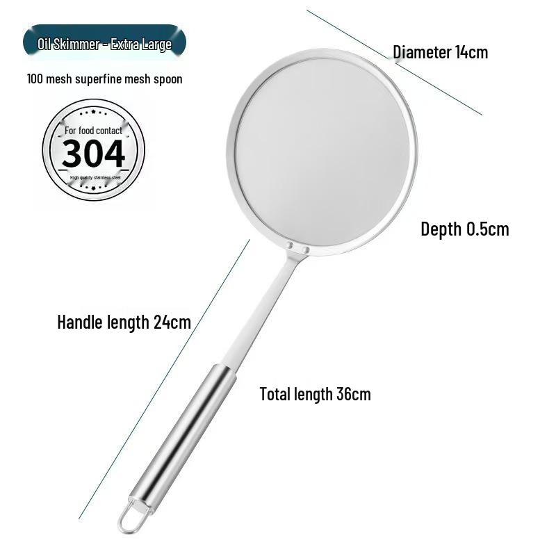 304 Stainless Steel Mesh Frothing & Oil Skimming Spoon