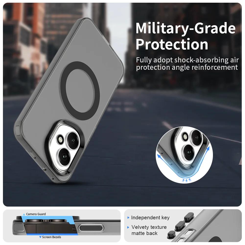 Luxury Magnetic Wireless Charging Case For Honor 400 Pro 400 Lite 5G Cover Candy Colors Transparent Back Shell Fundas Coque