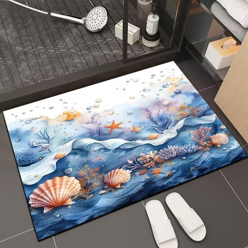 Nordic 3D Visual Stone Diatom Mud-Resistant Easy Clean Entrance Doormat