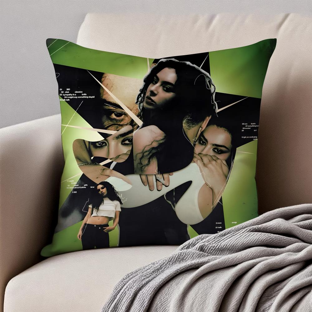 Bold Pop British Singer CCharli XCX Cushion Cover Pillowcase Antidustmite Invisible Zipper Short Plush Sofa Cushion