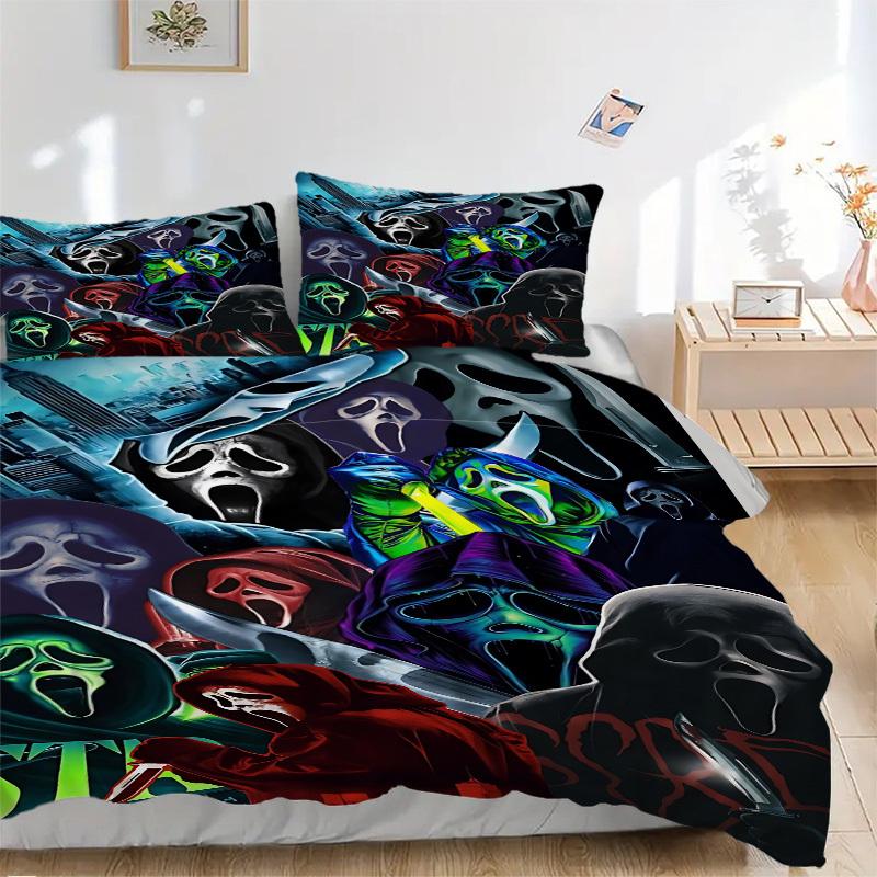 

3pcs Scream Mask Bedding Set. Soft and Comfortable with No Core Included (1x Duvet Cover + 2x Pillow Covers) yy251031022 135x200cm