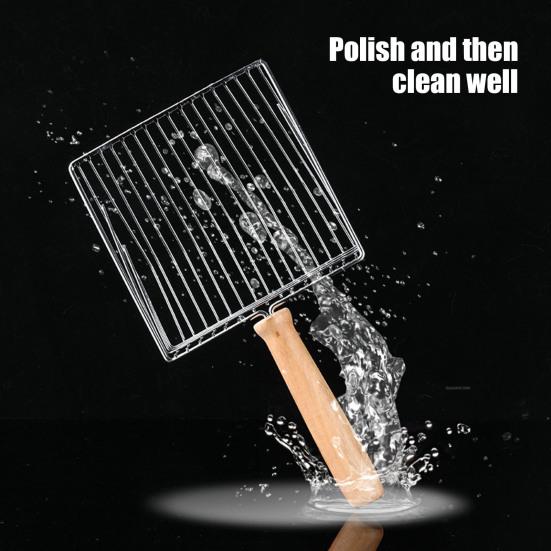 Cat Litter Scoop Metal Wire Cat Poop Scooper Cat Litter Sifting Shovel with Solid Wood Handle for Litter Box Cat Waste Cleaning