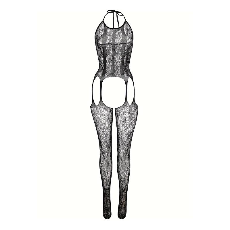 Danai Lingerie: Sexy Open-Crotch Fishnet Stockings & Removable Bodysuit Sleepwear for Women (8972)