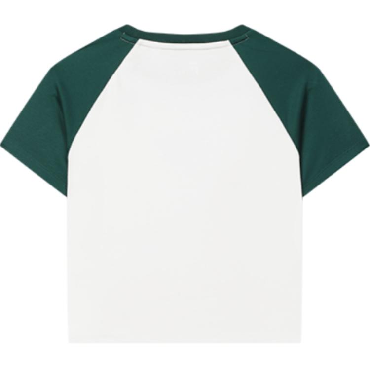 FILA Comfortable Casual Round Neck Short Sleeve Raglan T-Shirt Women Tops Cloud-Mushroom-White F51W429101F-WT