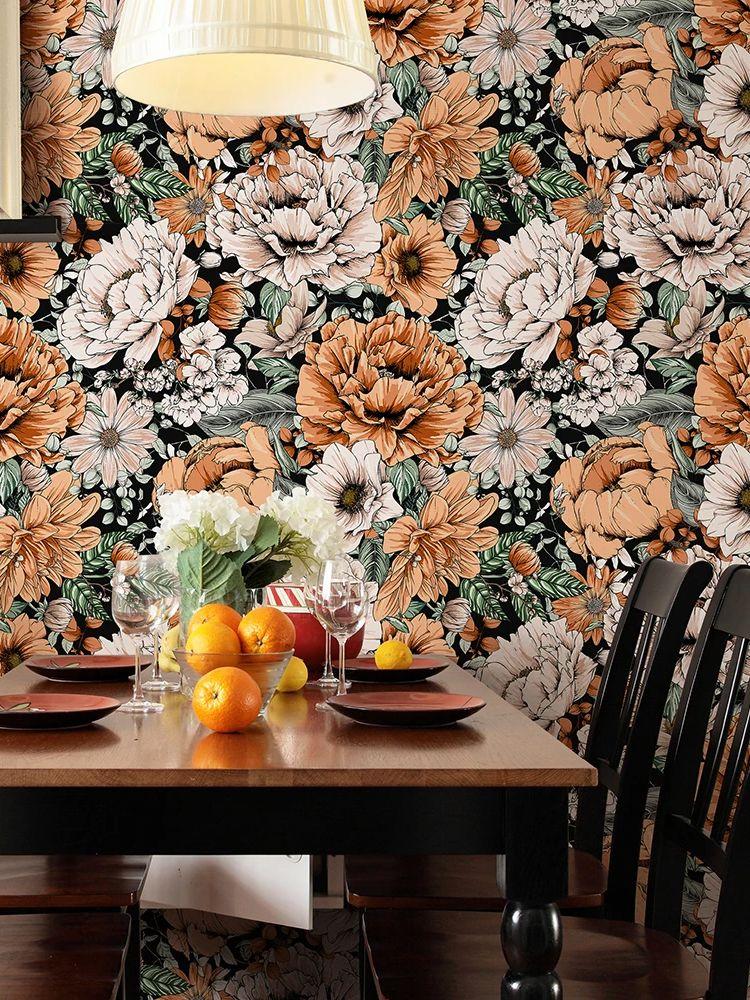 

Акварельные Желтые Пионы Богатство ПВХ Обои Элегантный Ретро Красочный Цветок Виниловый Настенный Декор Мебель Шкаф Контактная Бумага 44cmx300cm