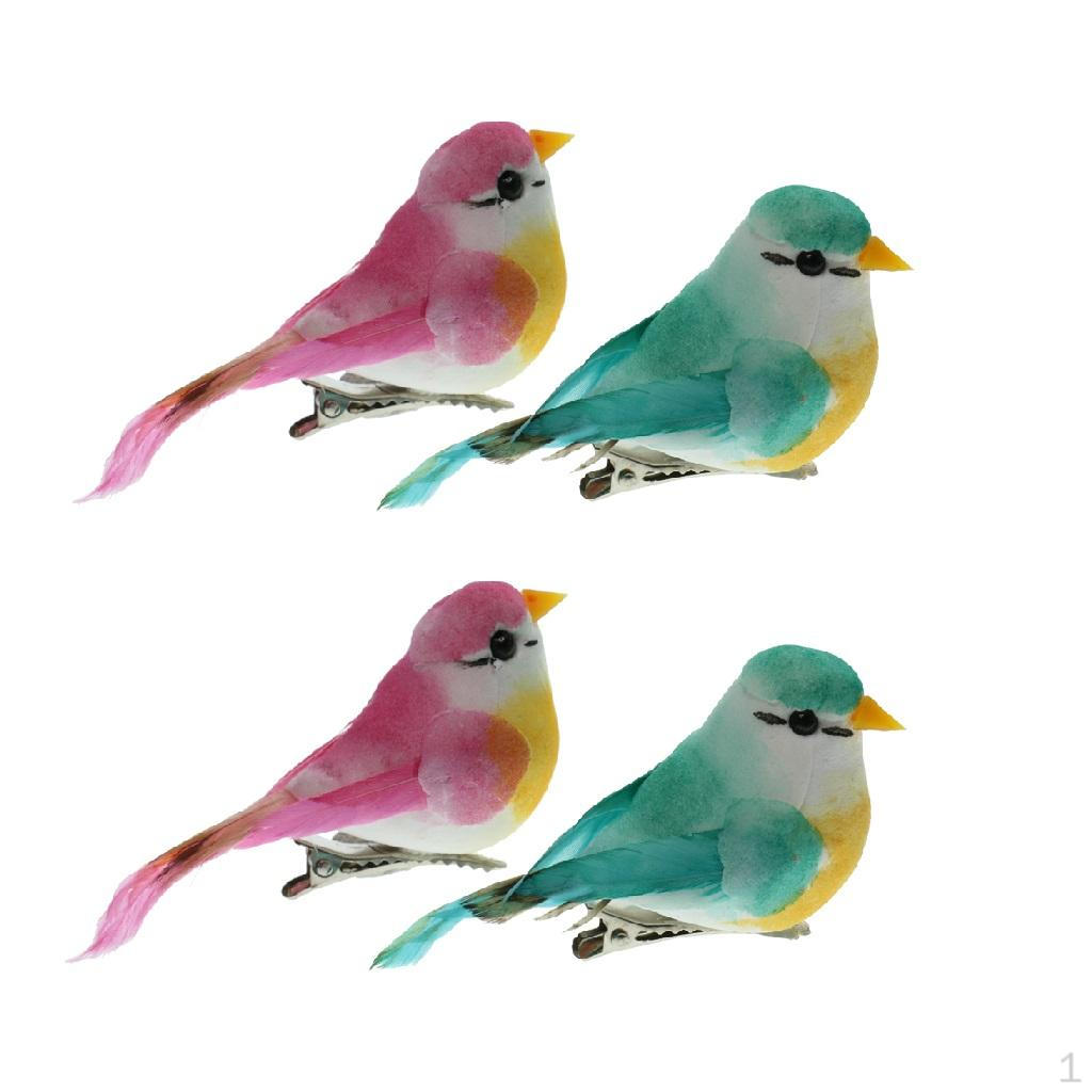 

4шт красочные искусственные пенопластовые перья птицы сады свадебный декор