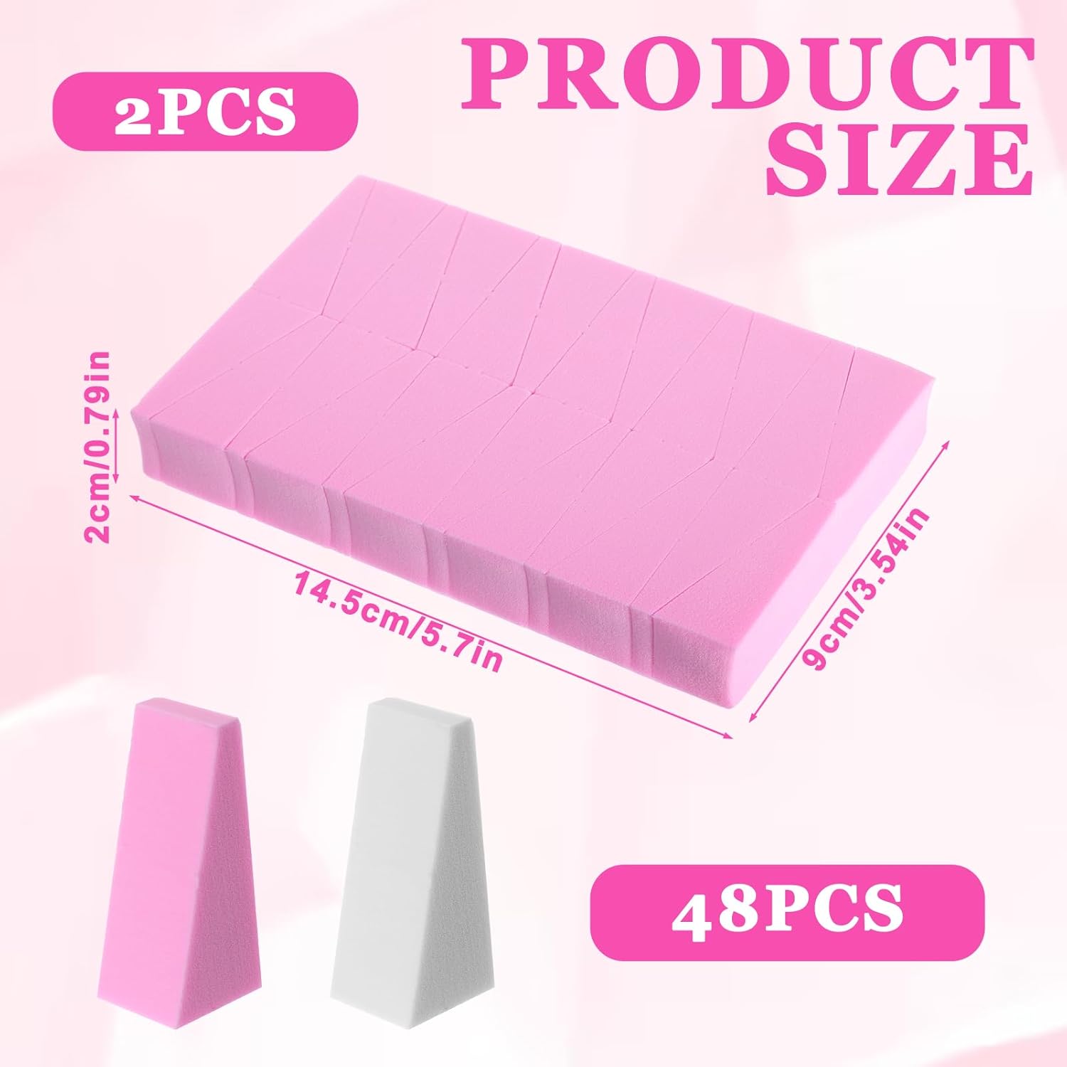 48 Pcs Makeup Sponges for Foundation Cosmetic Wedges for Makeup Triangle Cosmetic Sponges for Foundation Latex Free Makeup Wedges Sponges Makeup